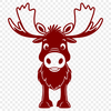 Wild Woodland Wonder A detailed illustration of a wild animal, specifically a moose, created as an SVG file for flexible design applications.