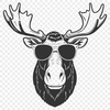 Vector Art Moose Design with Large Antlers A digital illustration of a large North American wild animal with distinctive antlers.