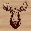Wildlife Illustration - Moose in Spectacles A digital illustration of a moose wearing glasses in a vector format.