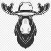 Wild Woodland Majesty A detailed vector drawing of a moose's head with distinctive antlers.