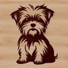 Cute Morkie Dog Clipart A small, adorable Morkie dog sitting on a surface with its ears perked up.