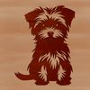 Cute Morkie Silhouette A small dog sitting on its hind legs with a friendly expression.