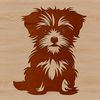 Illustrative representation of a sitting Morkie dog breed.