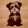 Free Sitting Morkie Clip Art A digital illustration of a sitting Morkie dog, ideal for vector graphics and clip art designs.