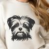 Adorable Mottled Mutt A small dog with a distinctive mottled coat pattern.