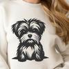 Cute Small Breed Dog SVG A small dog breed sitting on the floor, depicted as a vector graphic.