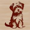 Vector Morkie Dog Portrait A small dog breed, the Morkie, is depicted in this vector illustration.