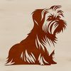 Small Dog Breed Illustration SVG File A small dog breed, the Morkie, sitting on its hind legs.