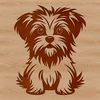 Morkie Dog Breed Silhouette A small dog breed sitting on its hind legs, identified as a Morkie.