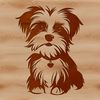 An illustration of a Morkie dog in a standing position.