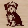 Adorable Morkie Dog Silhouette A cute, small dog breed sitting on its hind legs.