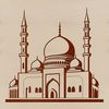 Mosque architecture in vector format, suitable for cutting machines and laser engraving.