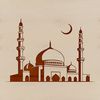 A 2D illustration of a traditional mosque architectural design with intricate details.