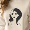A simple illustration of a woman, suitable for various design projects.