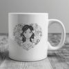 Heartful Woman Illustration A simple illustration of a woman surrounded by heart symbols, suitable for Mothers Day designs.