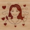 Heartfelt Lady Silhouette An illustration of a woman surrounded by heart shapes in various sizes.