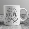 A female figure in simple vector design.