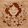 A female character designed in a floral pattern.