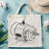 Motor Components Illustrated A detailed illustration of a motor with various components labeled for easy identification.