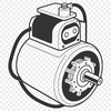SVG Motor Graphics Design SVG illustration of an electric motor with detailed mechanical components.