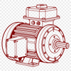 Mechanical Design Vector Illustration A detailed illustration of a motor with moving parts, ideal for vector graphics and cutting machine projects.