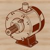 An SVG graphic representing a motor's internal mechanisms in precise vector design.