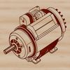 Electric Motor Design SVG A detailed illustration of an electric motor, designed as a scalable vector graphic (SVG) for various digital applications.