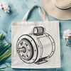 Elegant Motor Design A detailed diagram of a motor, designed with clean lines and precise vector elements.