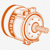 Detailed Motor Design SVG Cutout Illustration of an electric motor with detailed mechanical components.