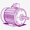 Technical Vector Motor Design Vector illustration of a motor with technical details, suitable for graphic design projects.