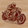 A stylized illustration of a motorcycle, suitable for vector design projects.