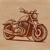 Ride in Style with This Detailed Motorcycle Illustration A detailed SVG illustration of a motorcycle, featuring a sleek design and bold lines.