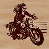 Vector art representation of a motorbike with clean lines and detailed features.