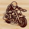 A high-resolution vector image of a motorbike in a modern style.