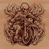 A high-quality vector illustration of a motorbike with ornate details.
