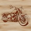 A detailed vector illustration of a motorcycle, ideal for customization with design software like Procreate or Photoshop.