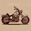A sleek motorcycle with bold lines and simple design elements, suitable for cutting machine stencils or laser cutouts.