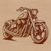 Bold Ride Illustration A detailed illustration of a motorcycle with bold lines and minimalist design elements.