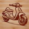 A stylized illustration of a motorbike in vector format.