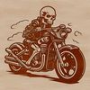 Vector graphic illustration of a motorcycle with sleek design.
