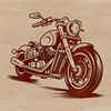A vector illustration of a motorcycle with sleek design features.