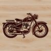 Motorcycle design with sleek lines and bold features.
