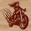 A detailed vector illustration of a motorcycle, suitable for cutting machine stencils or laser engraving.