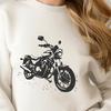 Detailed design of a motorbike with clean lines and simple shapes suitable for editing or cutting.