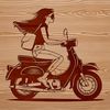 A detailed SVG vector image of a motorbike designed for cutting machine stencils.