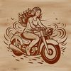 An ornate vector graphic representation of a motorbike.