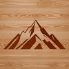 A stylized illustration of a mountain landscape for graphic design projects.