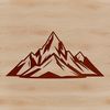 A detailed illustration of a mountain with varying terrain, suitable for vector design projects.