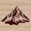 A scalable graphic representation of a mountain range, suitable for editing and customization.