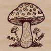 A simple outline illustration of a mushroom, suitable for vector art and cutting machine designs.